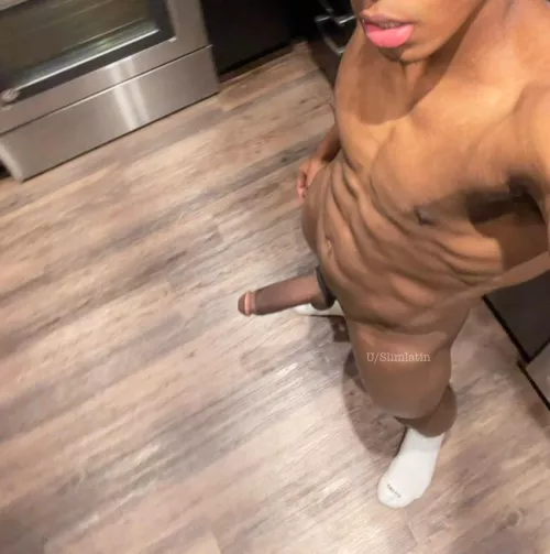 Dick out in the kitchen