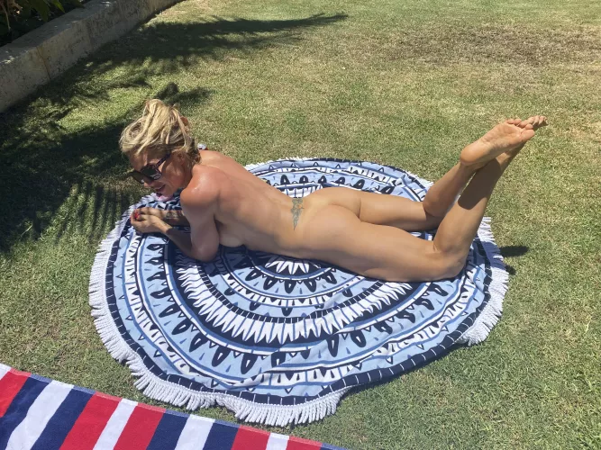 Getting my beach tan on