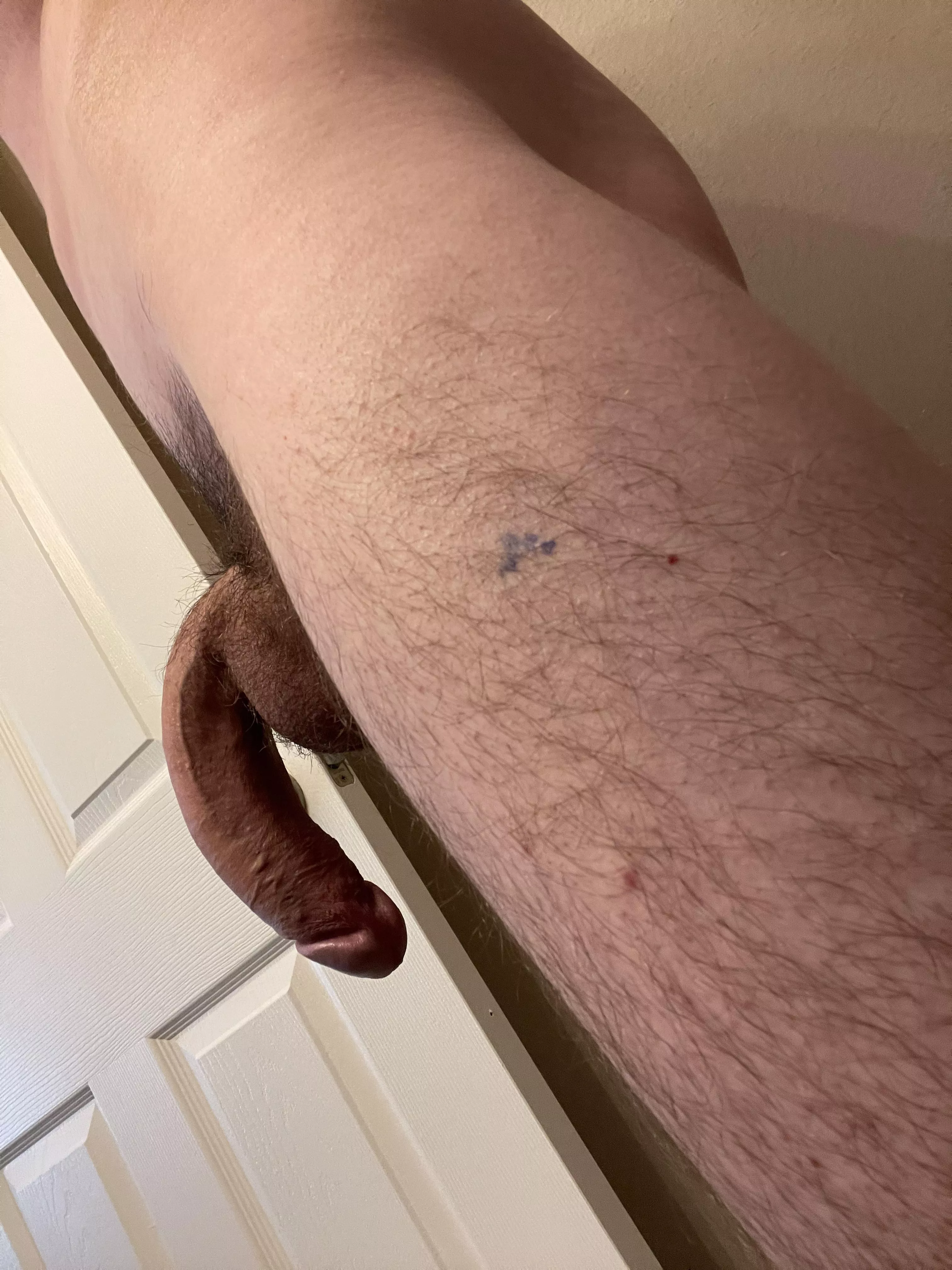 Oops my pen bled ink on my leg