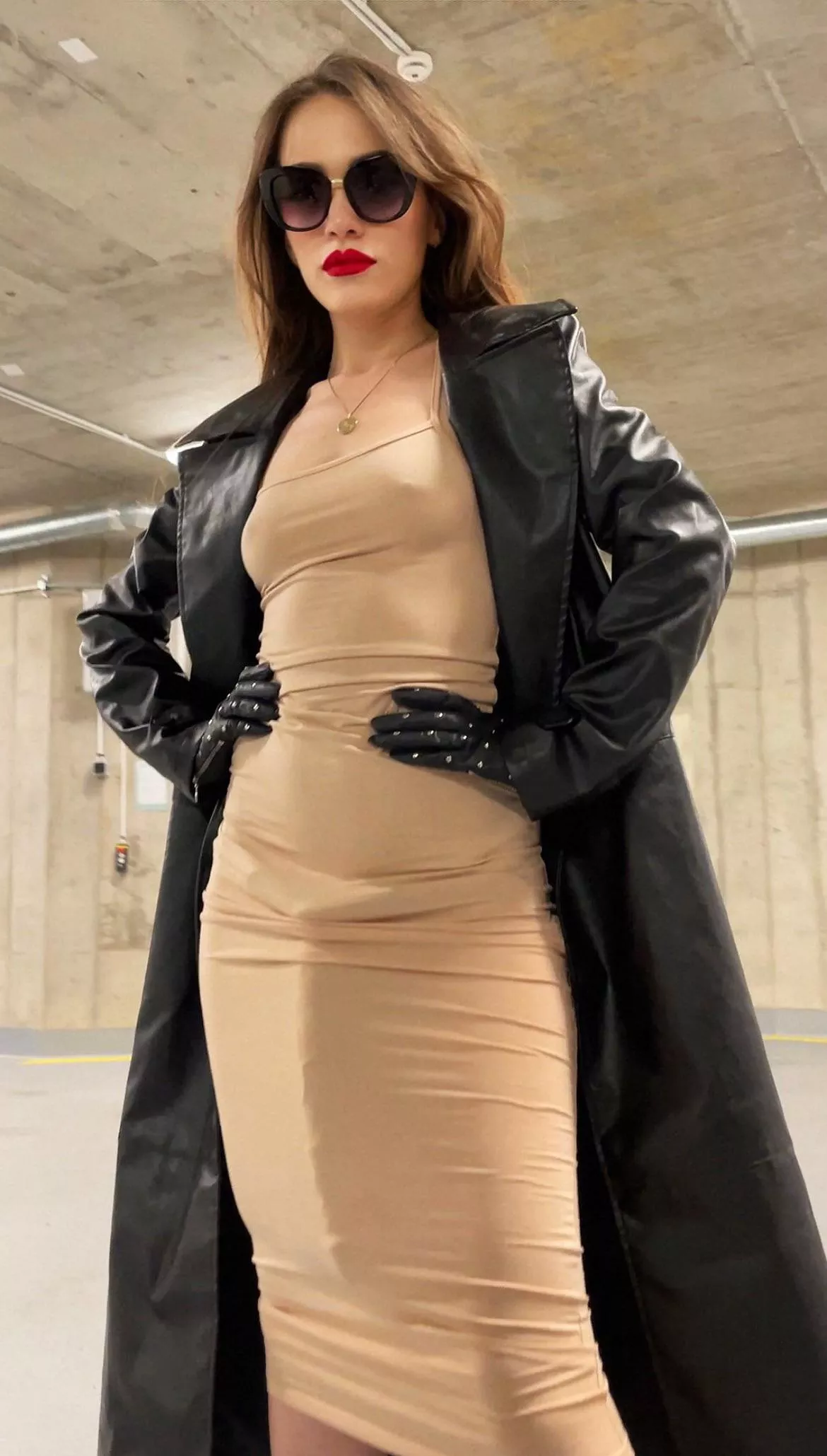 Perfect with tight nude dress