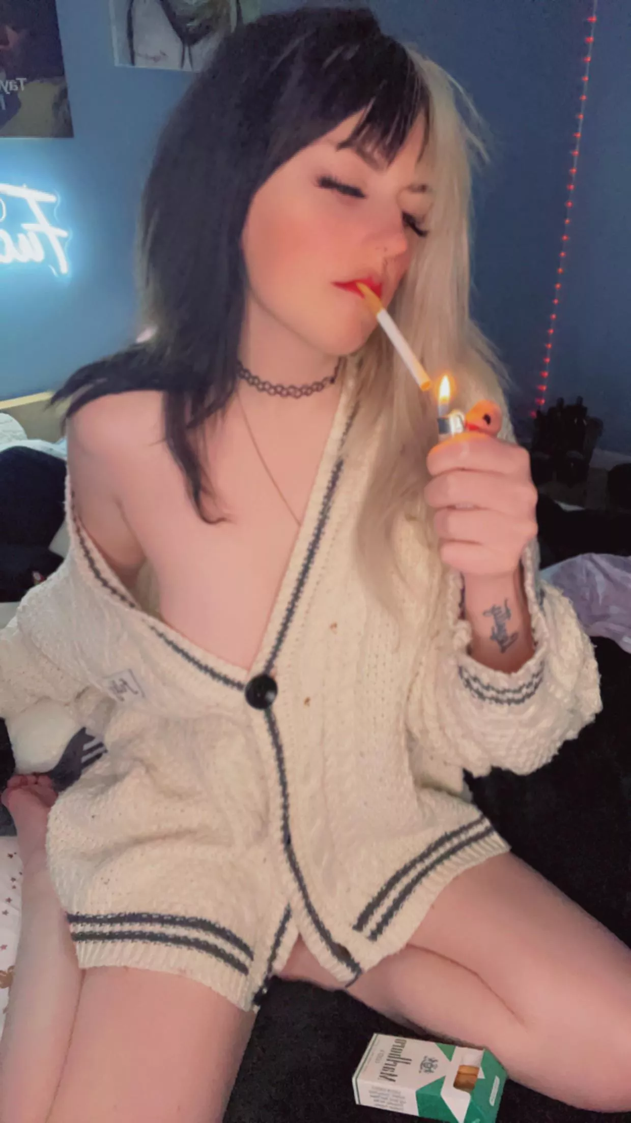 Smoking on a cozy day