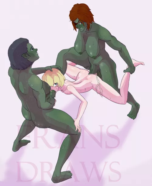 the orcs found a trap in the trees. by: me. commissions open!