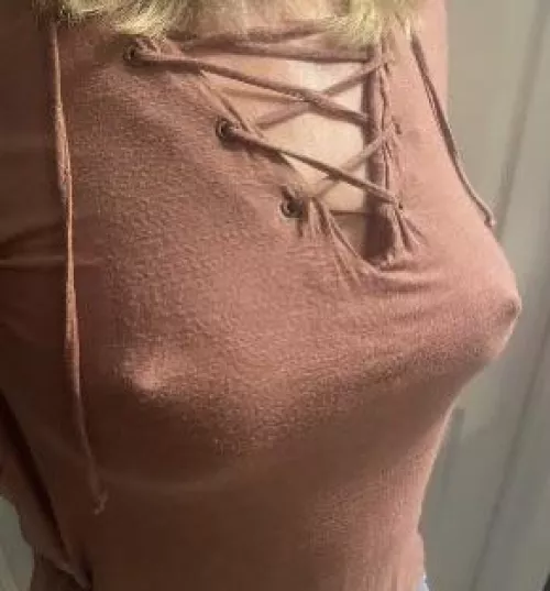 Wearing my hippy shirt to show my nippies