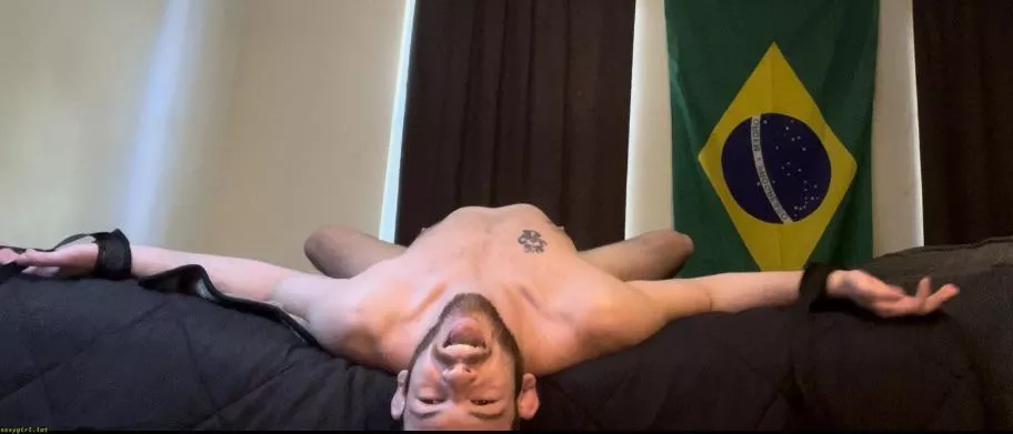 When he lays back like this on your bed you know he wants you to abuse his throat 😅(27)