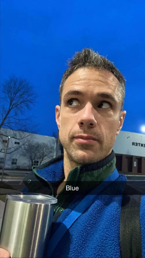 When your pullover matches the gorgeous evening sky. 38, professor, leaving evening class