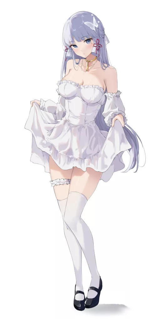 White Dress Ayaka Thighs