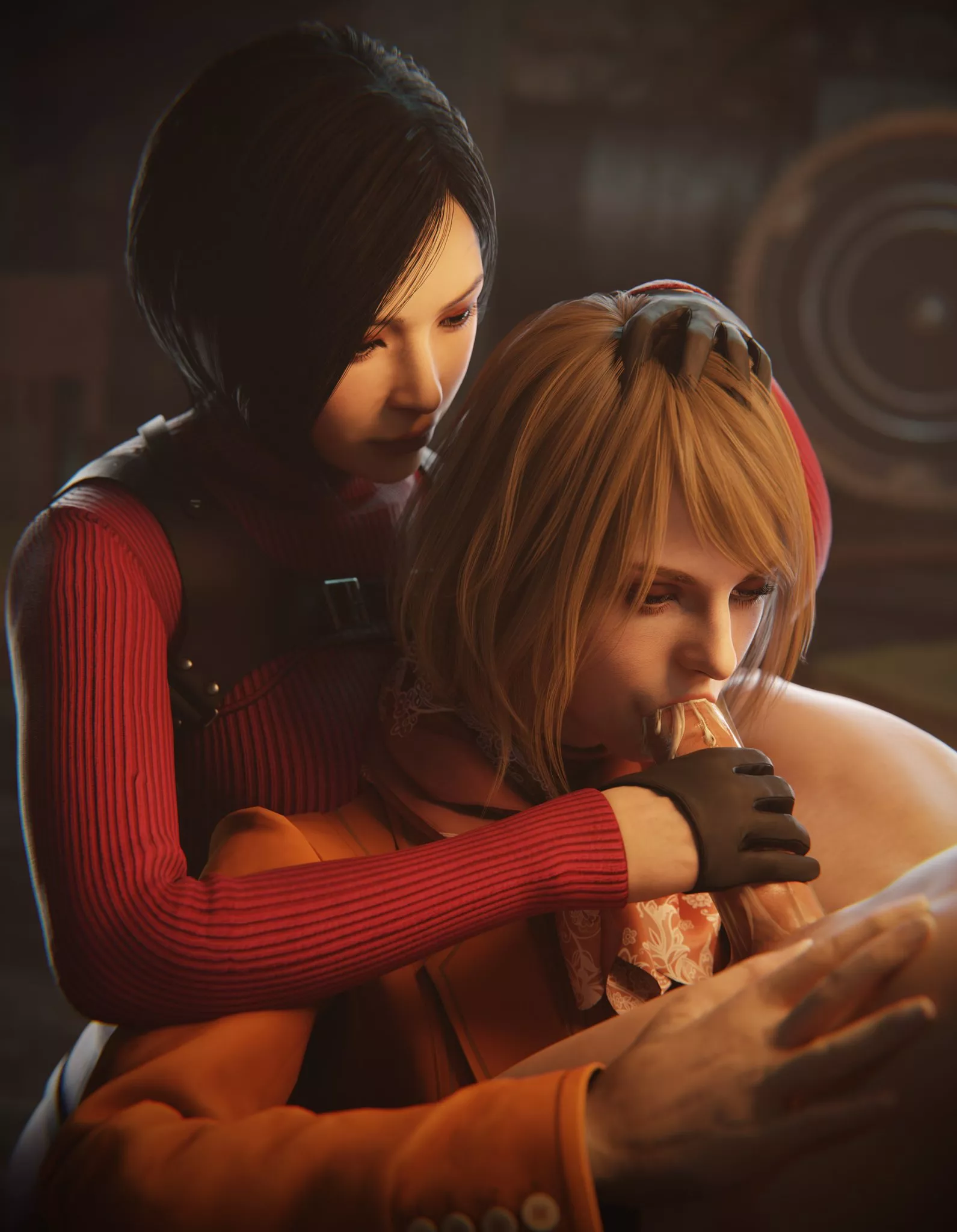 Ashley gets some help from Ada (GretDB) [Resident Evil]