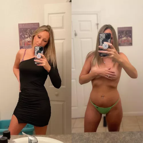 Before and after milf to get Friday night going