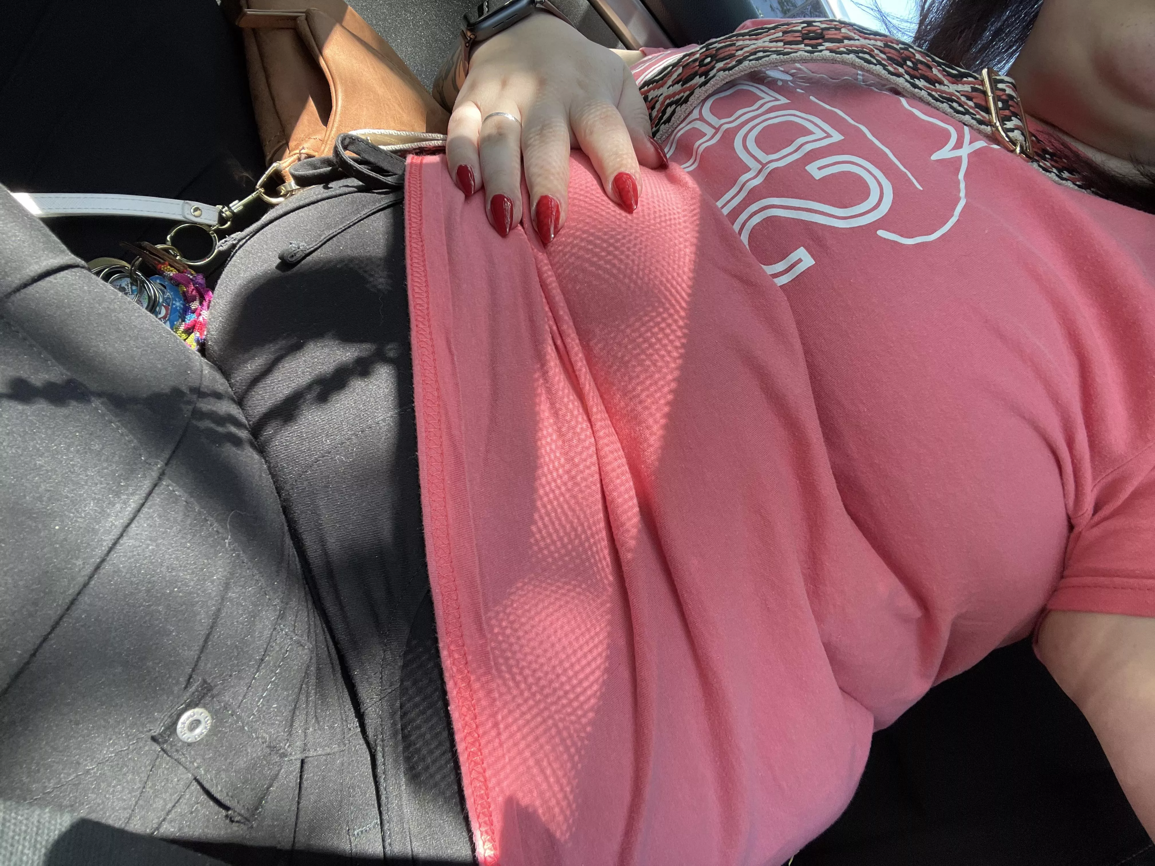 Full belly after a work potluck 😋