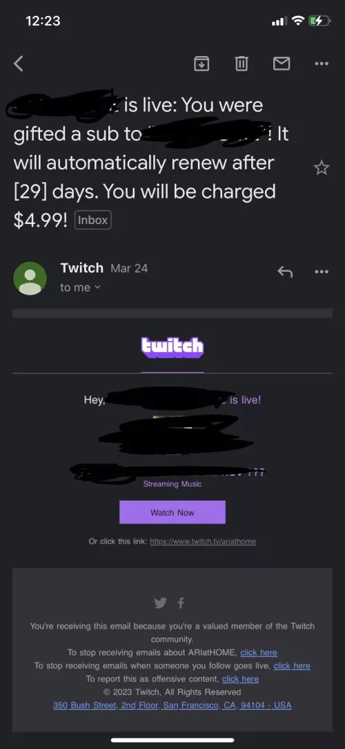 I was gifted a sub and it says it will auto-renew. Don’t know why