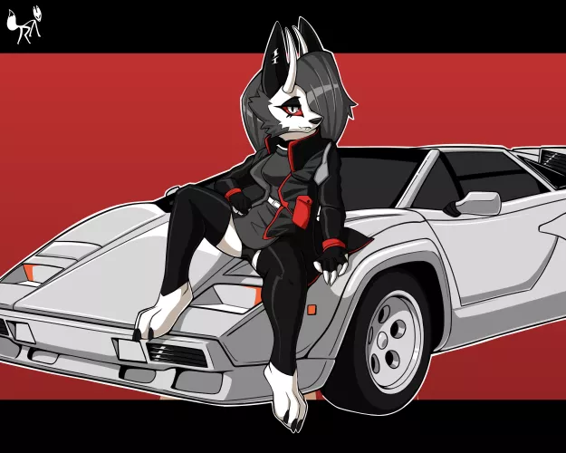 Just Loona chillin on a Countach | Art by me