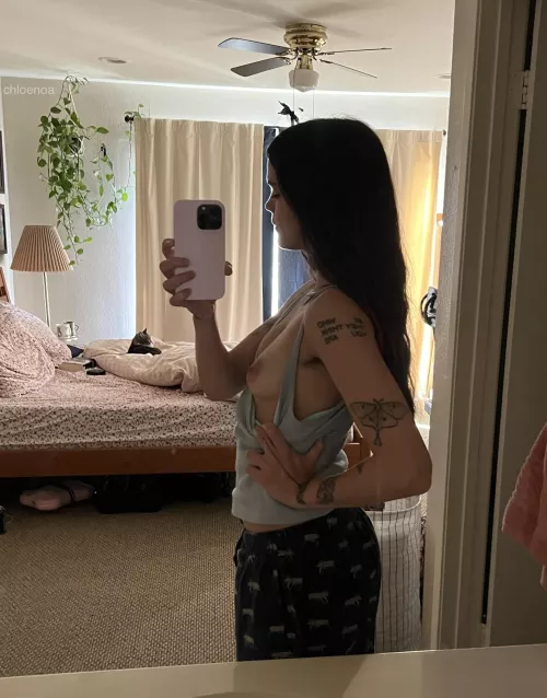 Just one boobie but I hope it makes you smile (and hard :p)