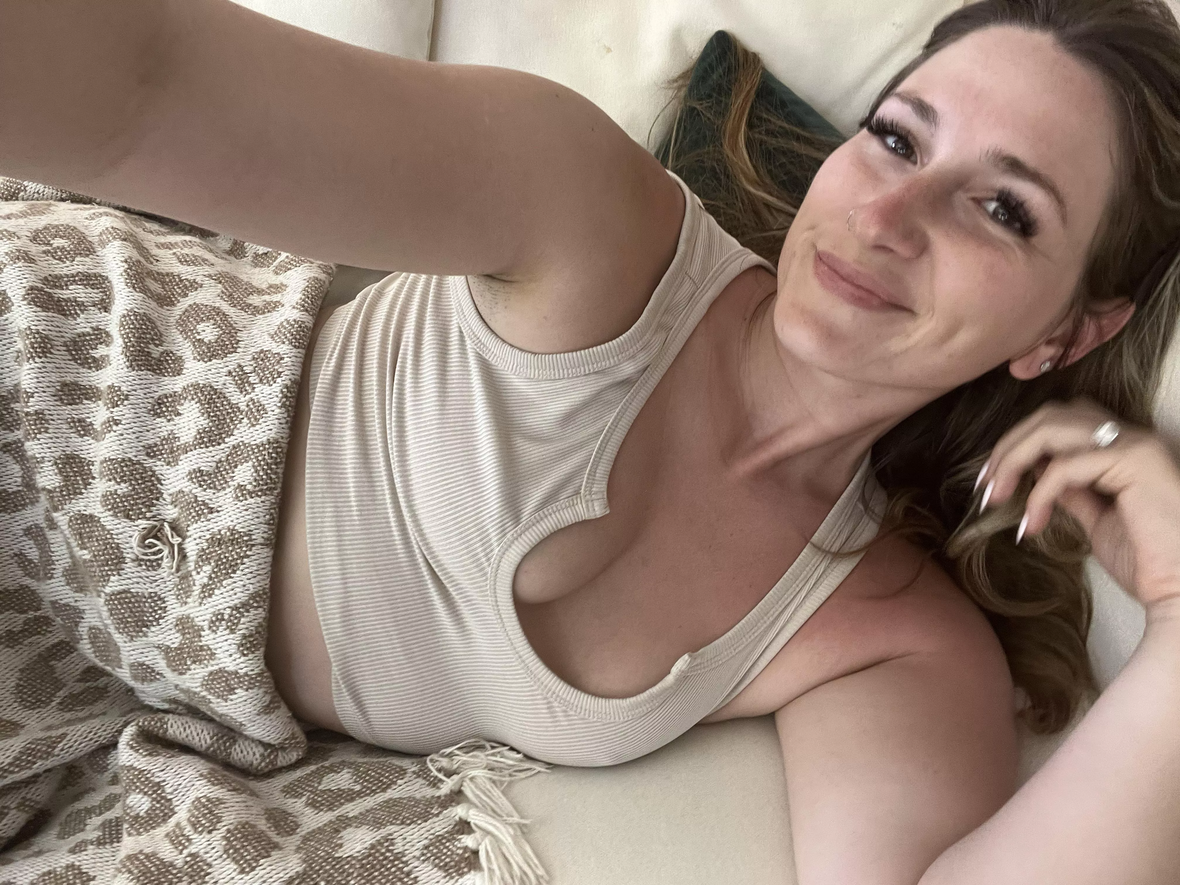 No bra, relaxing :)