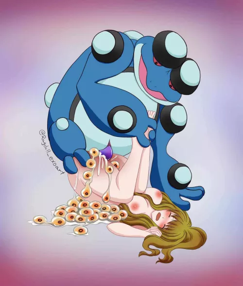 Seimitoad and egg laying (ragdoll-exoart) [Pokemon]