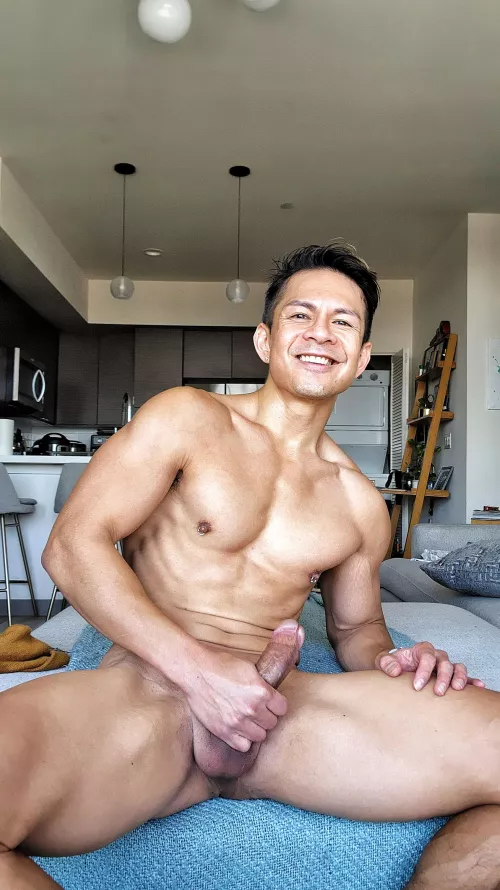 Still sweaty from my run.