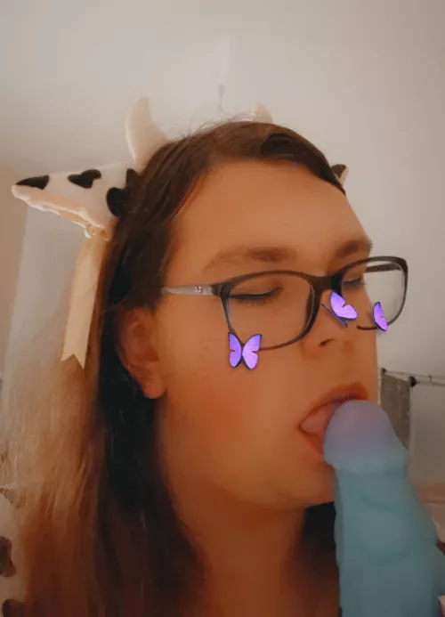 This cow is horny now