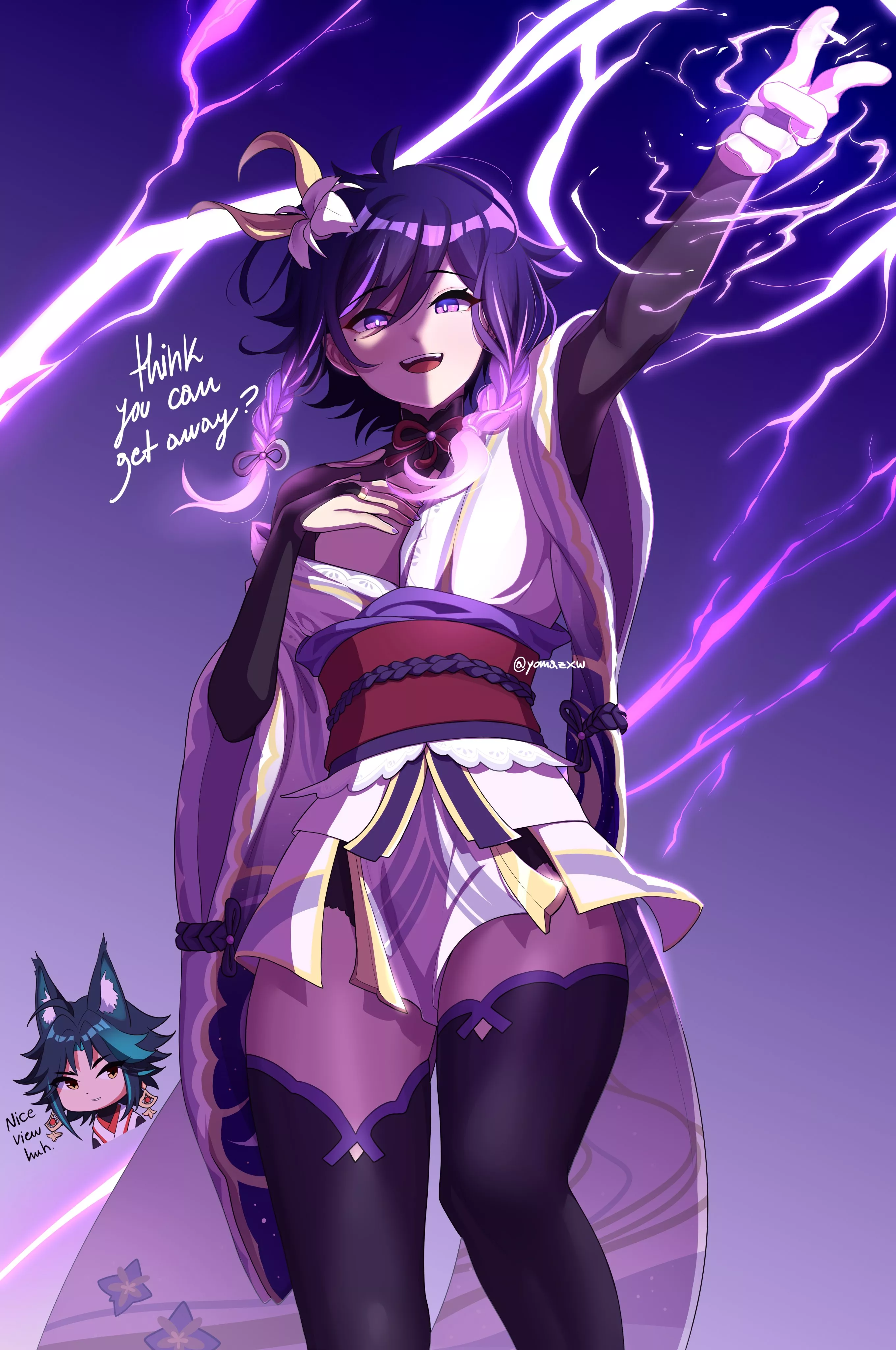 Venti wearing Raiden's clothes