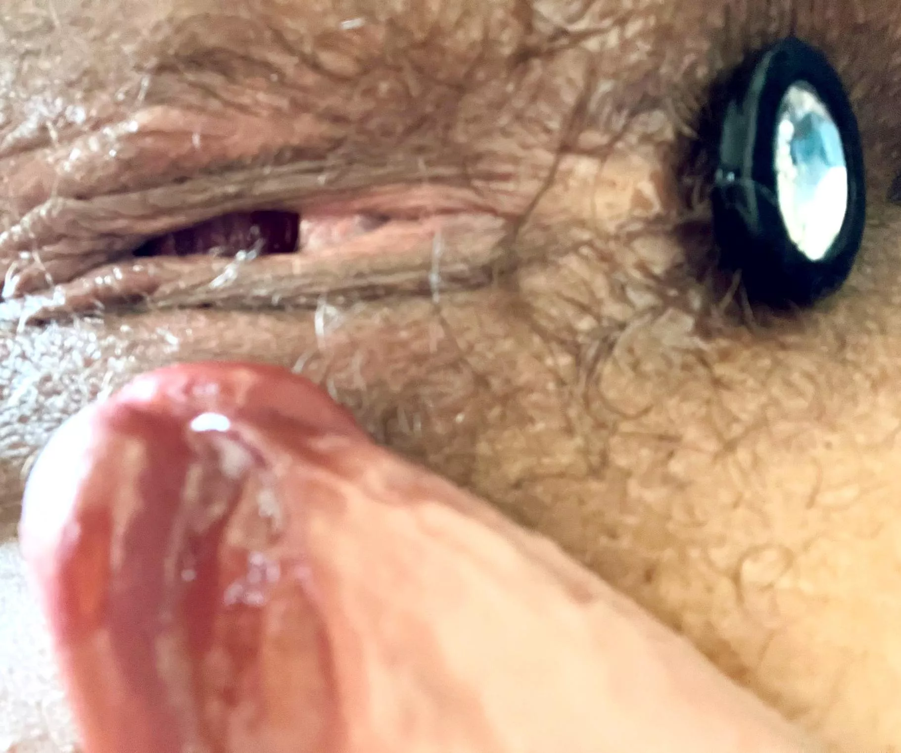 When I'm at work, my pregnant wife knows exactly how to tease me for that build up.. I love her daily stay at home mom activities.. It's hard for me to decide everyday where I should shoot my load.. Hairy ass or Hairy pussy??