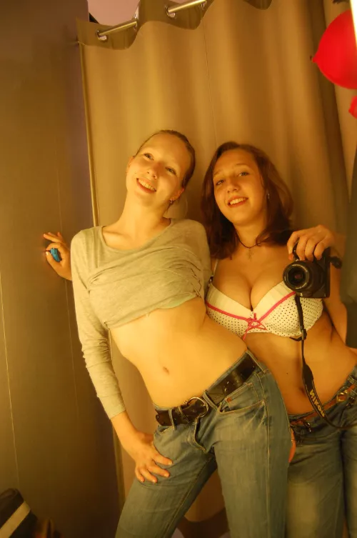 Cheerful girlfriends