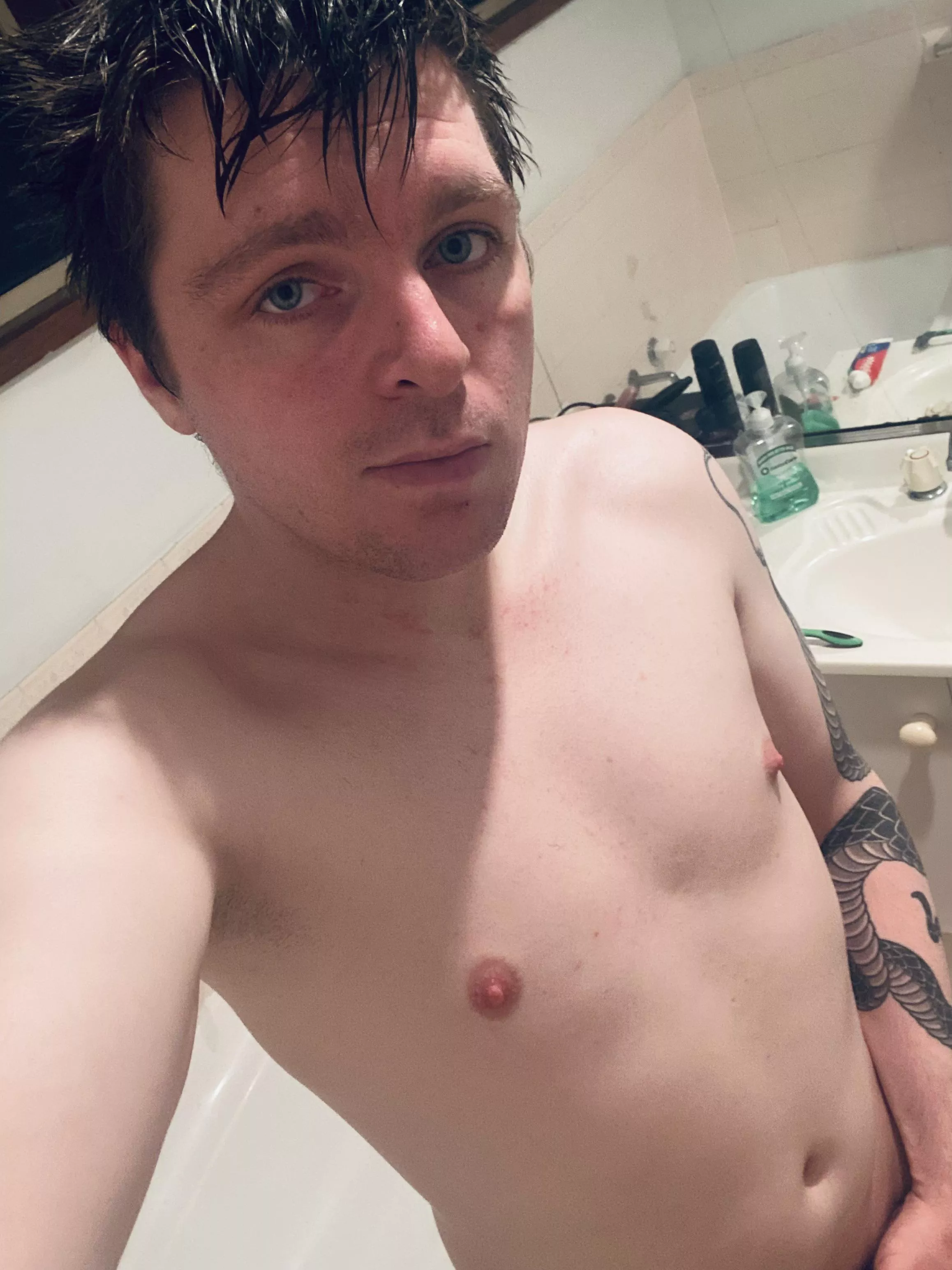 Freshly showered boy