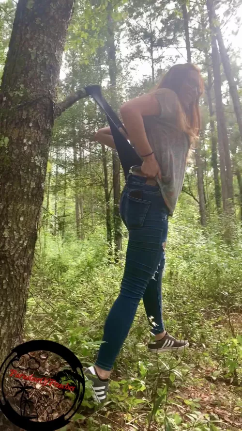 *Gets stuck by her panties* “Dude look at this hahah”