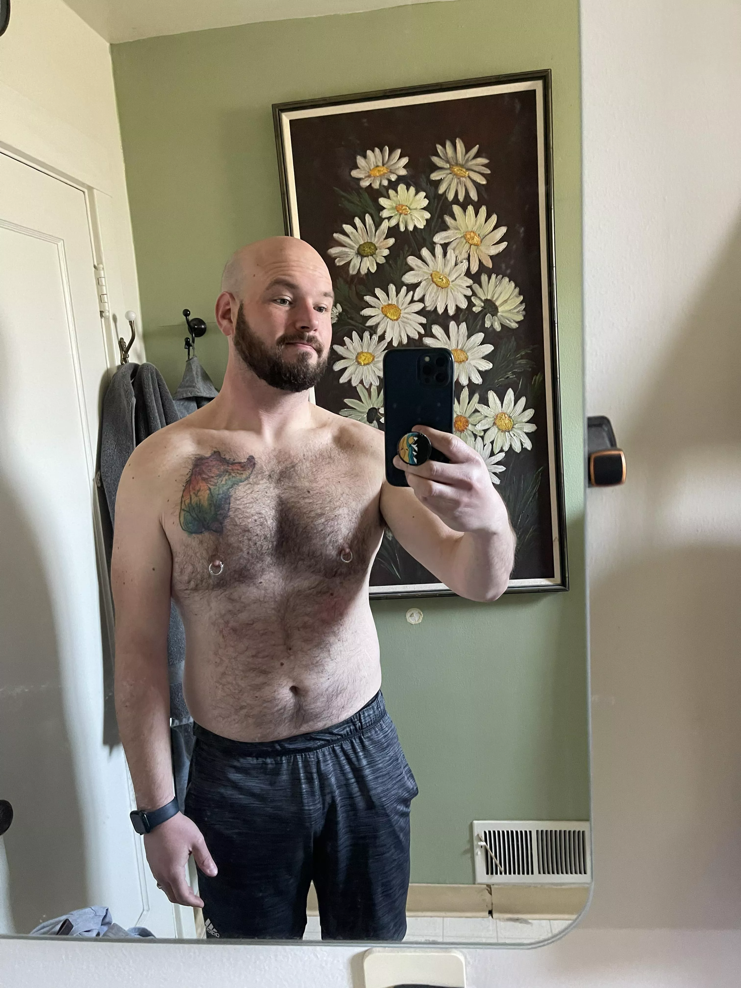 Getting a little more definition in the chest, still got work to do on the tummy