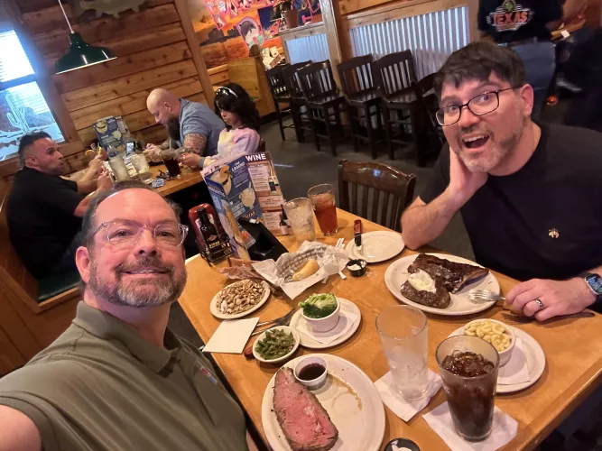 Getting meat with my man.