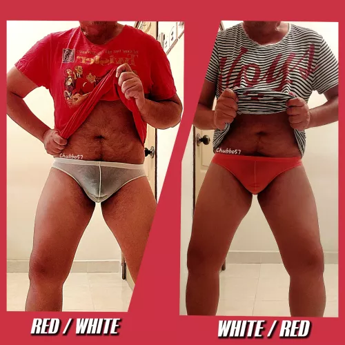 Kink: Sheer bikini briefs. Mismatch or Mix 'n Match? 🤔❤️🤍❤️🤍😅