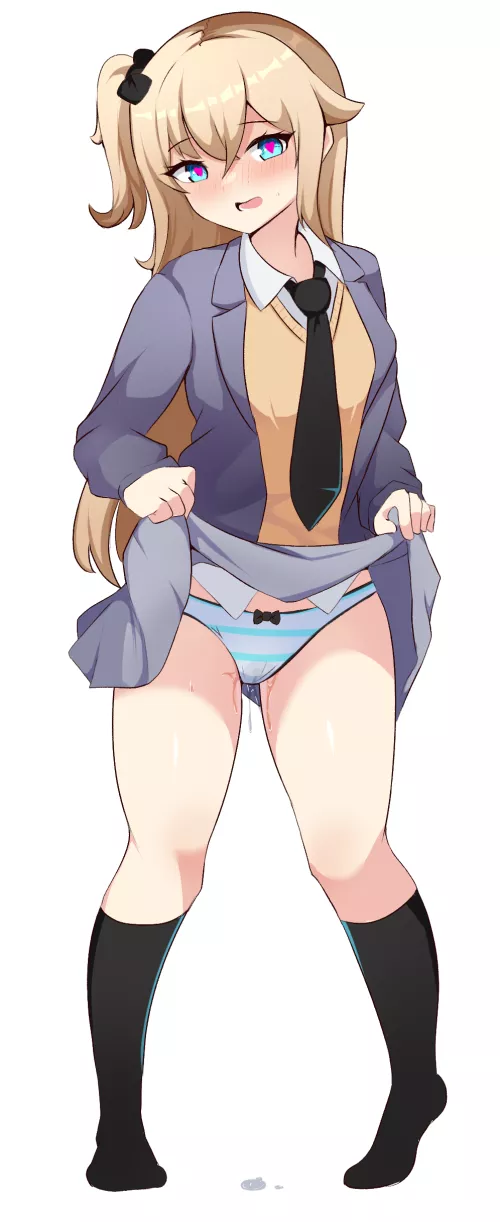 Showing her wet underwear