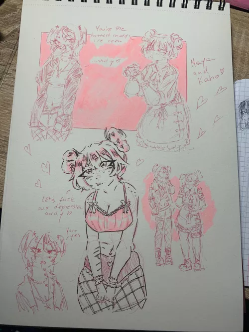 Shy tall girl and her confident thicc gf [Original]