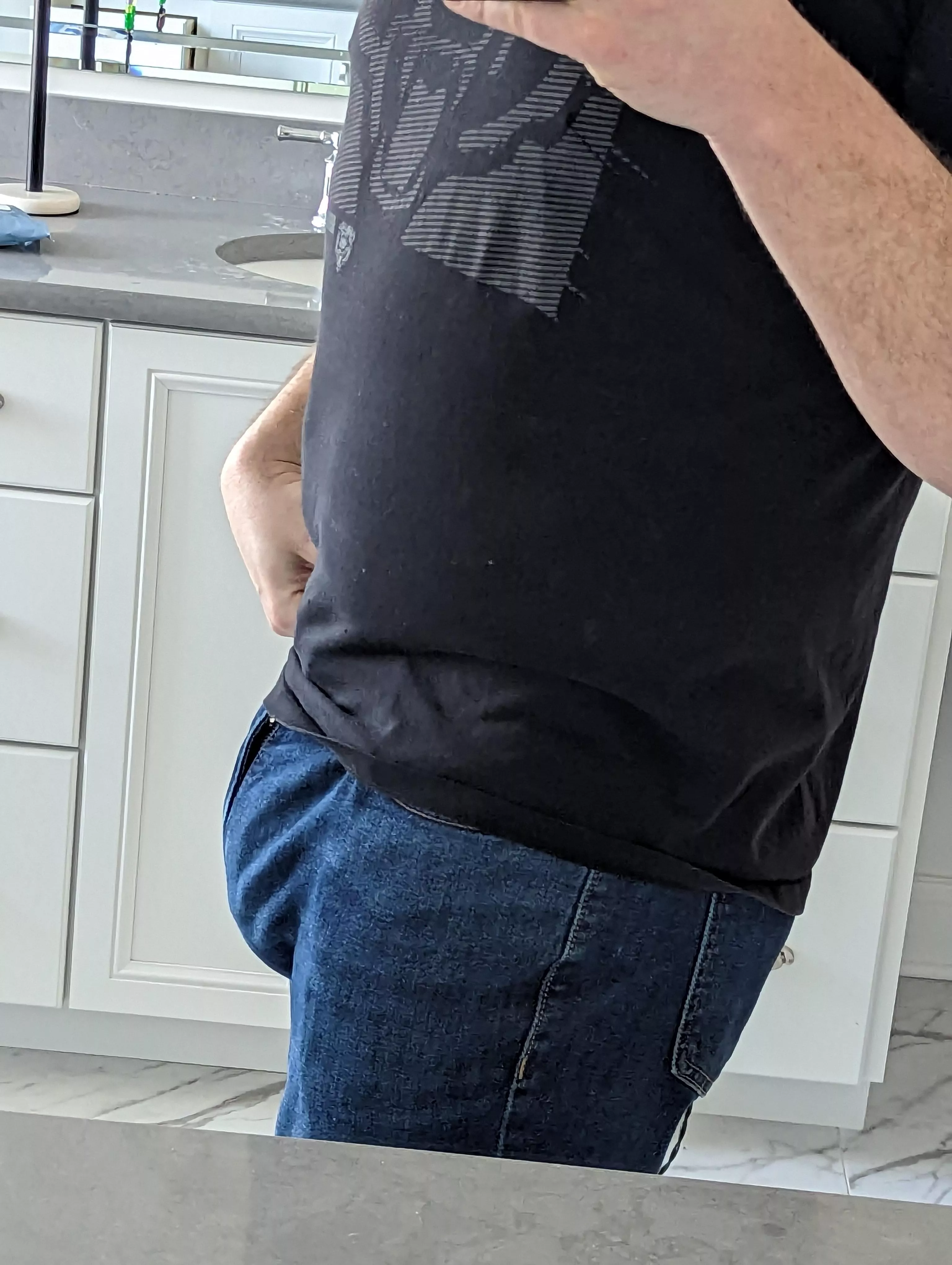 Stretchy jeans and underwear