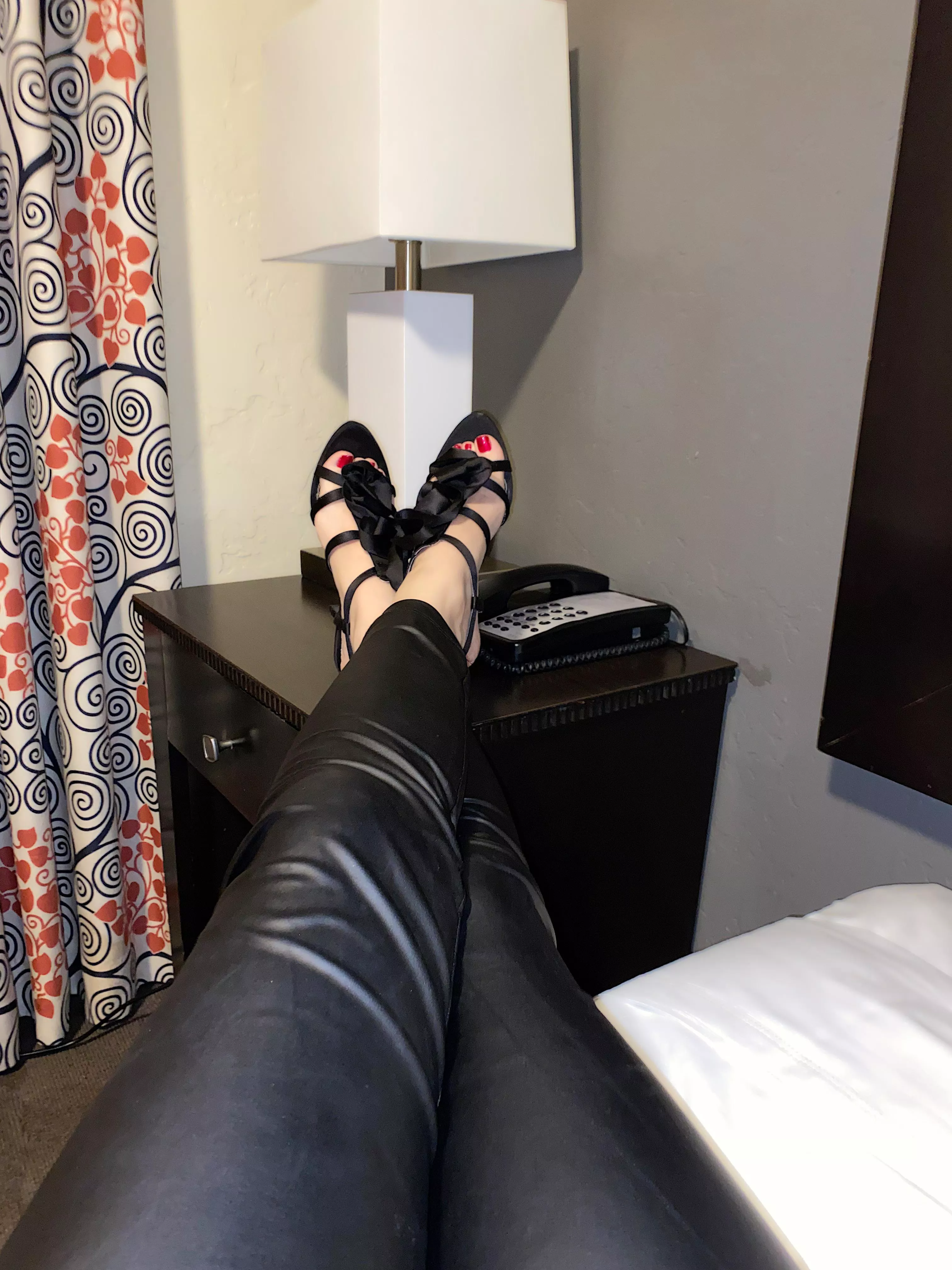 While in Vegas - black ruffle heels