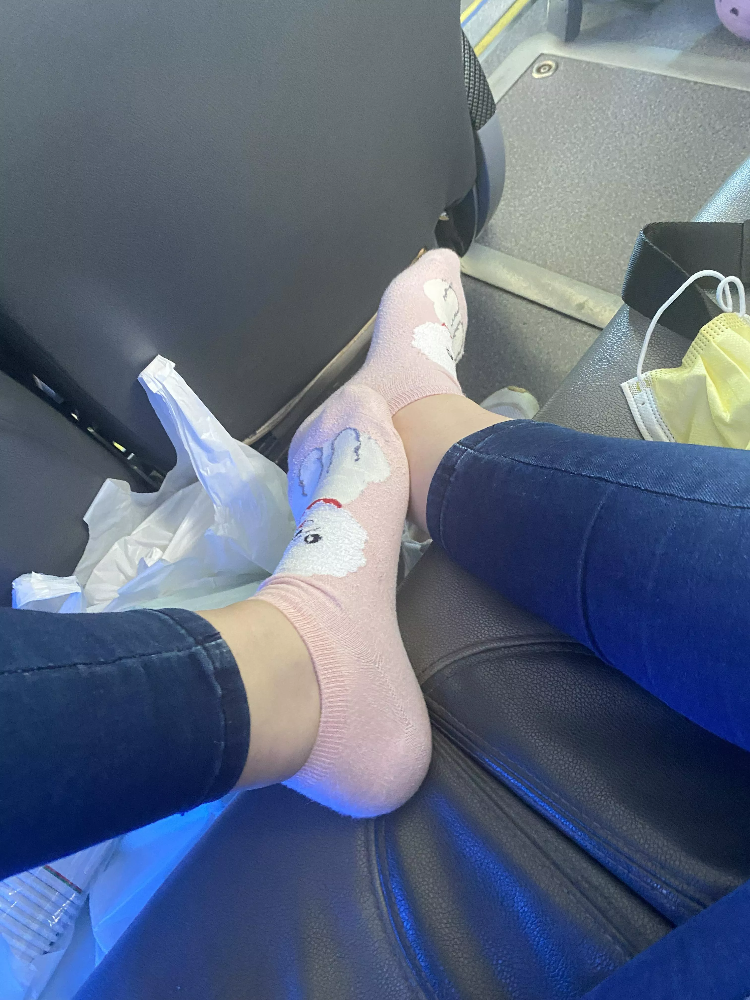 Who loves pink socks. Me in the bus way home🌸🌸🌸🌸🌸