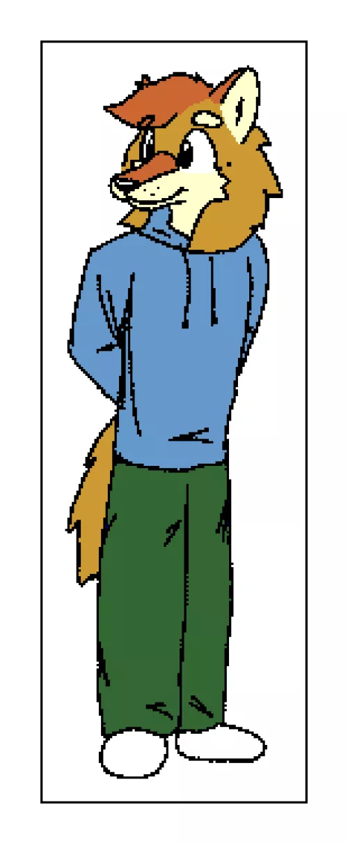 A basic drawing of my fursona.