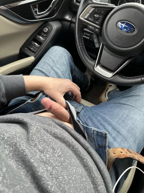 A quick flash in a parking lot.