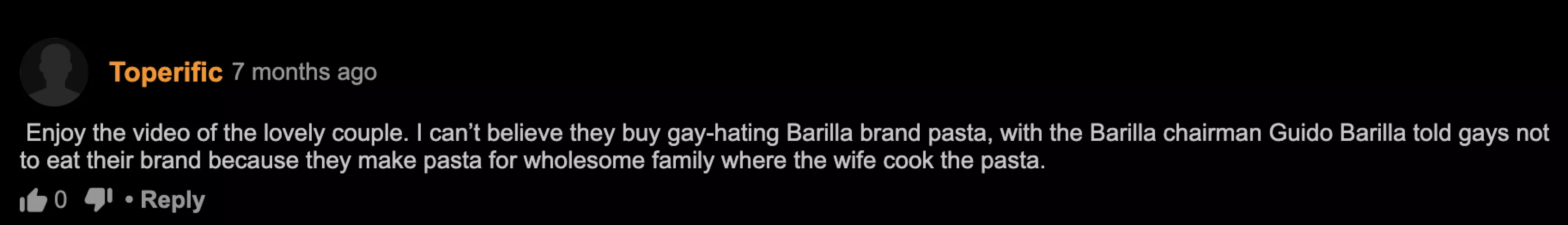 An important word from Toperific on Barilla pasta