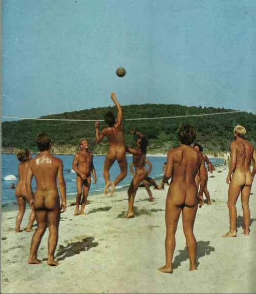 Beach Volleyball, still the #1 popular game of all nude beaches