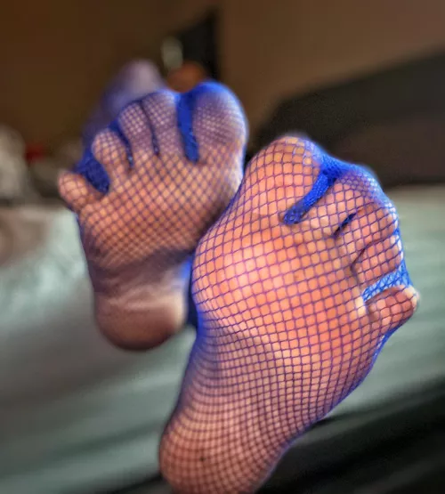 Blue fishnets in your face 💙😜