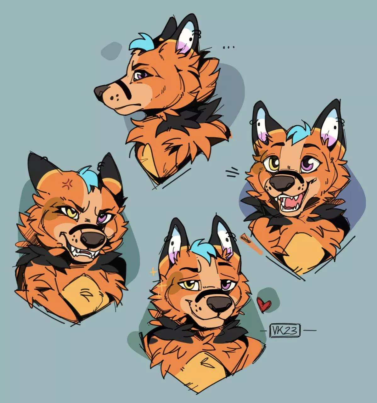 CHECK IT!! Amazing expression sheet done by @/valeriakarasu on insta! My boi looks amazing!!