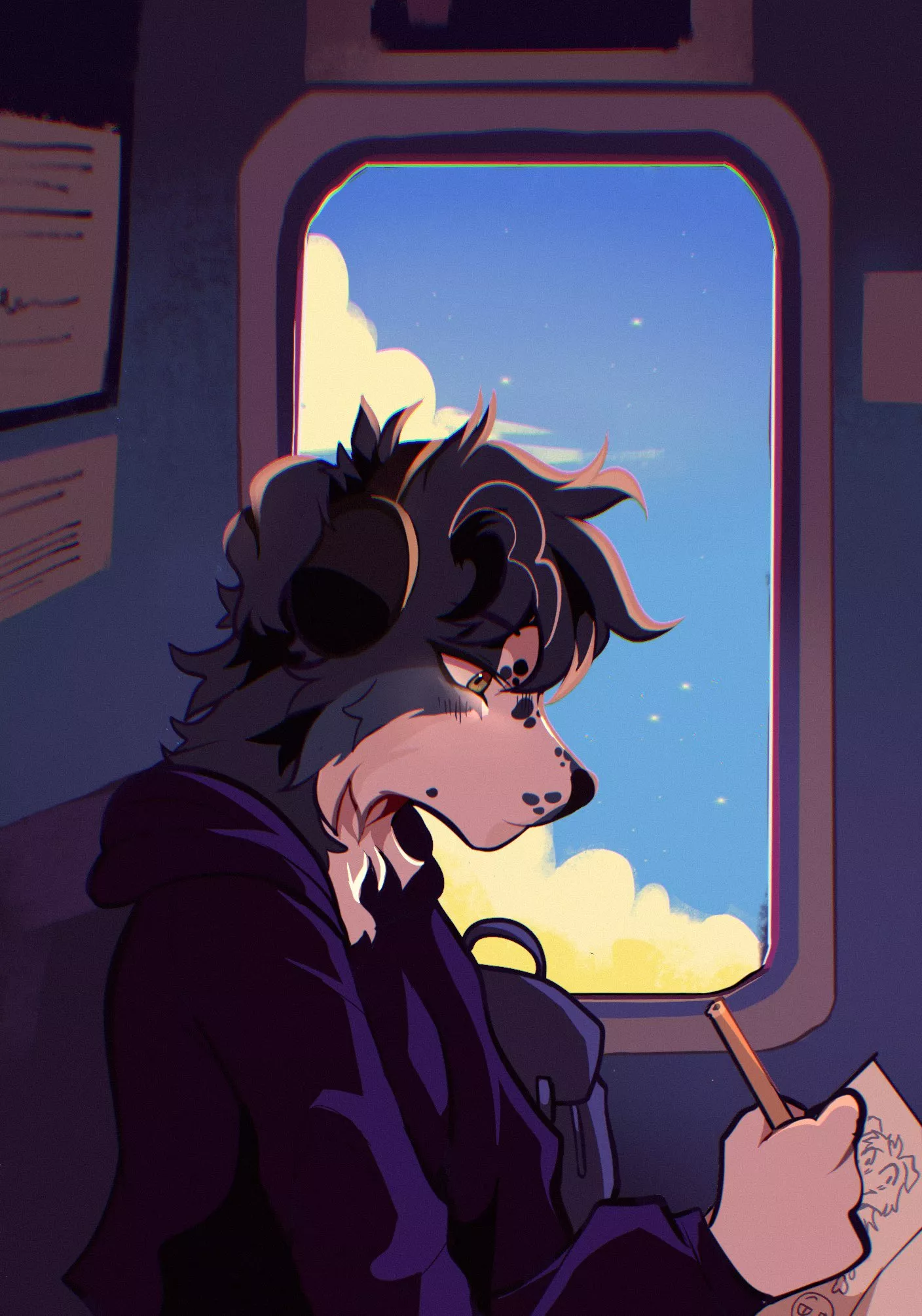 Drawing on the way home (art by me)