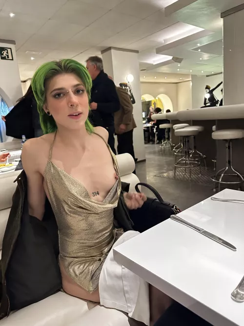 He didn’t tell my nipple was out until after the server took our order.