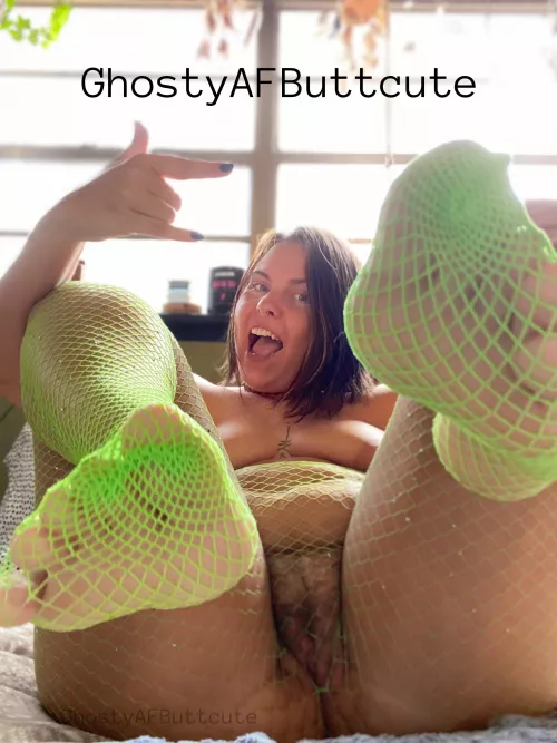 I love a furry puss in fishnets!