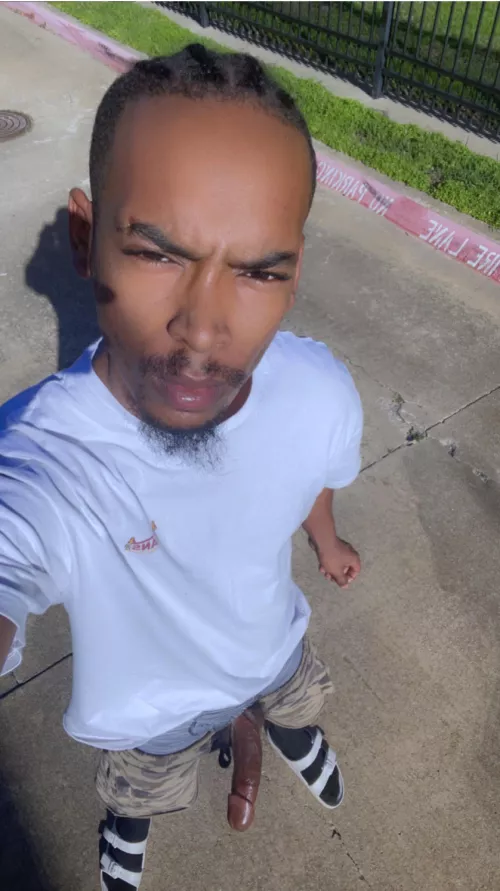 Letting my black dick get some air! Hoping a bad bitch will see me and get wet.