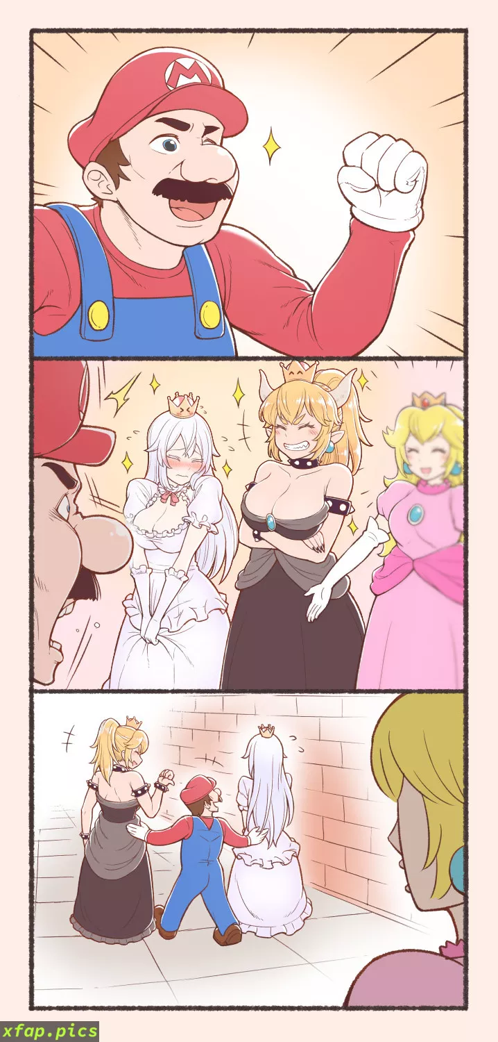 Mario finds two better princesses