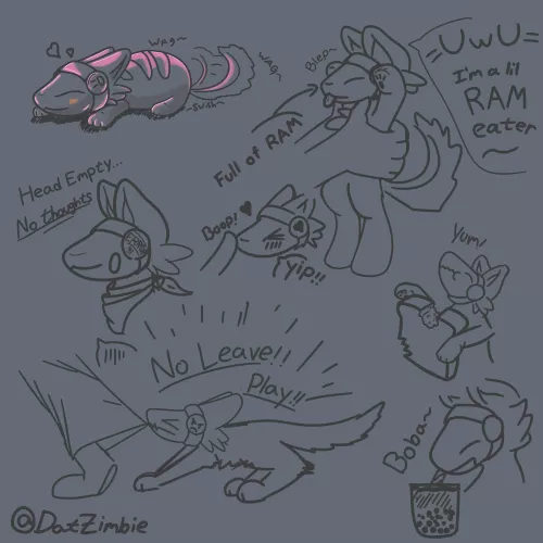 Proton pup doodles~ (by me)