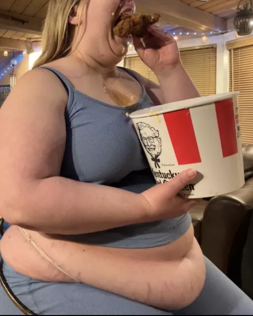 Supersized isn’t big enough, so now she goes family sized🍗