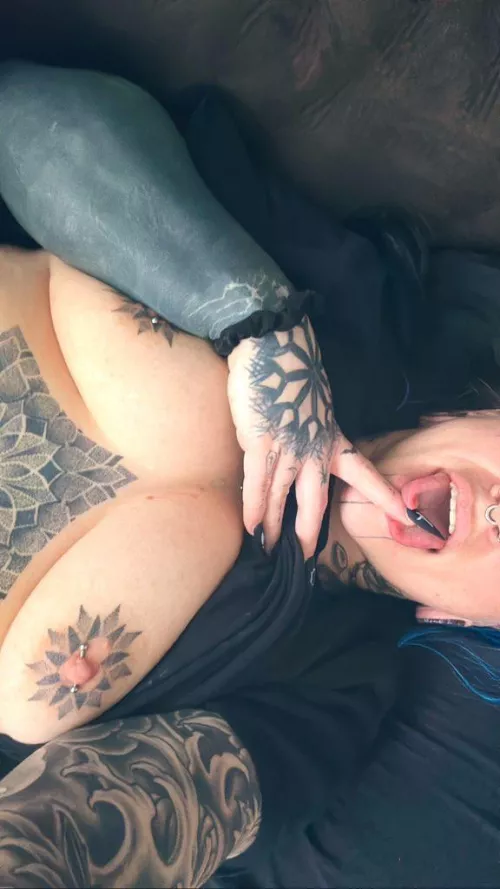 you cumming on my tits or my split tongue?