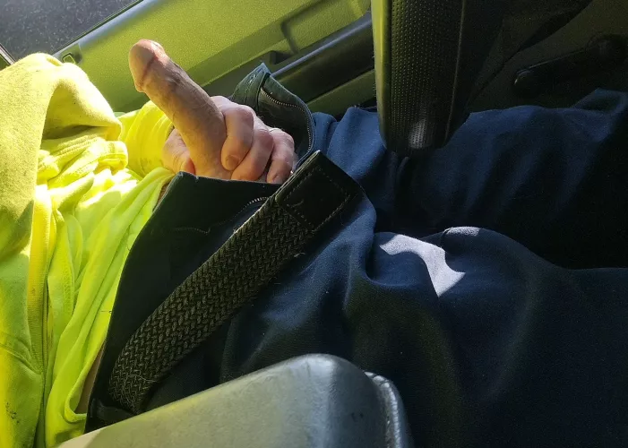 [46] who sliding up in this work truck with me.