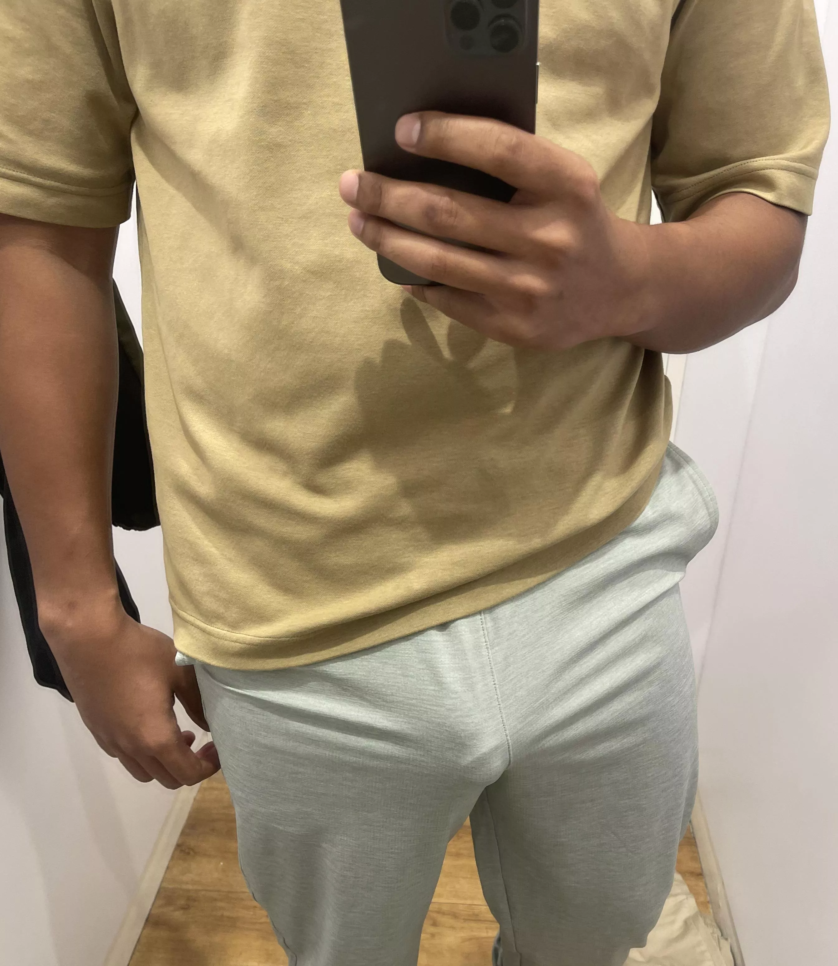 Changing room hard on.