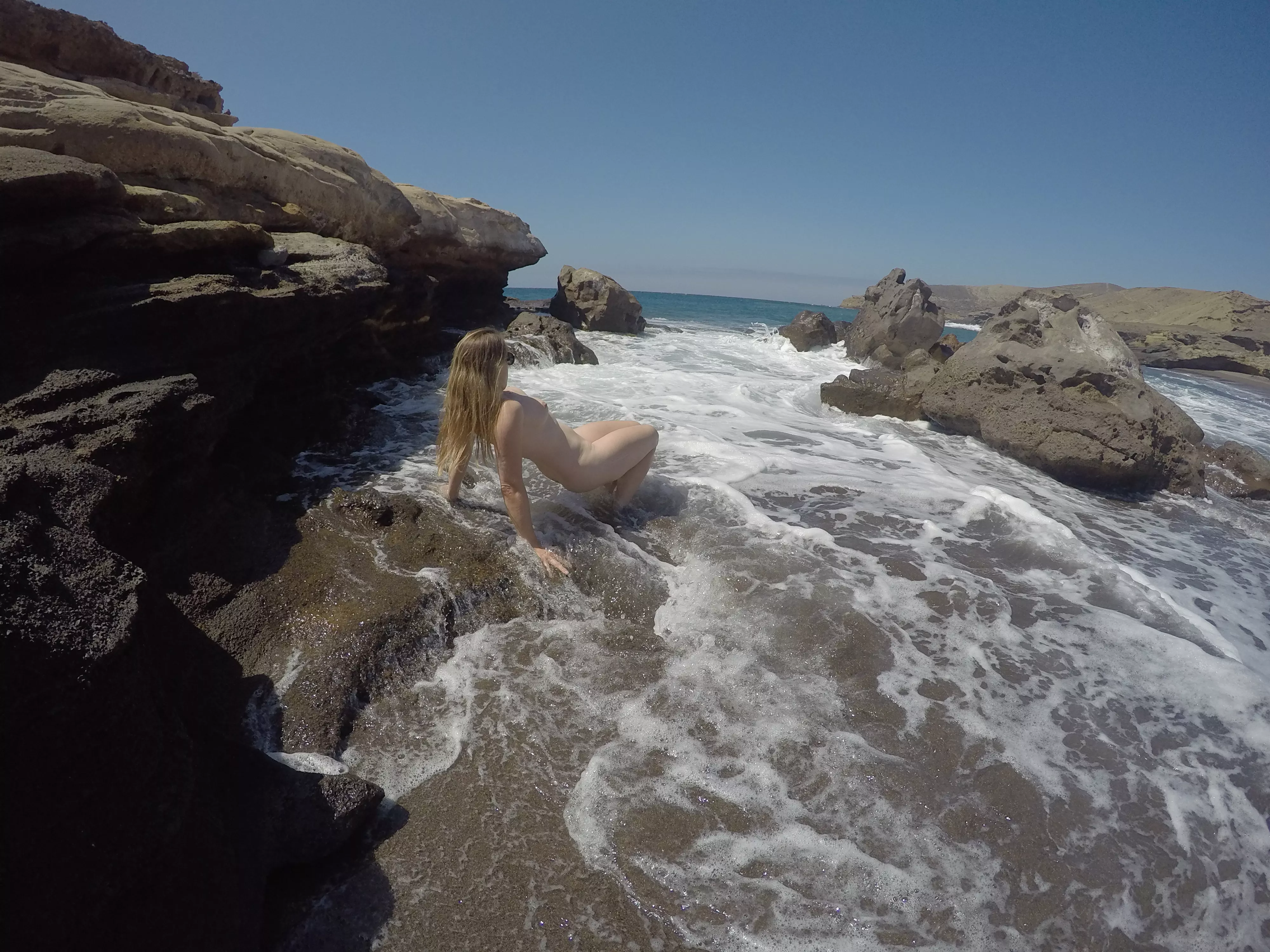 Enjoying the beach all alone